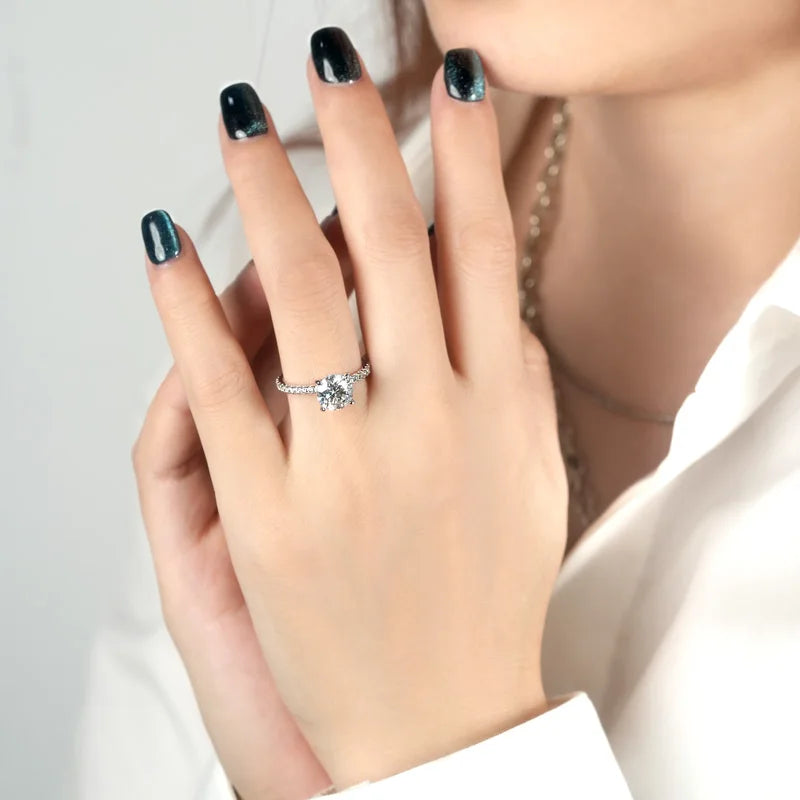 Eternity band Round Cut VVS1 D Color Moissanite Wedding Ring for Women