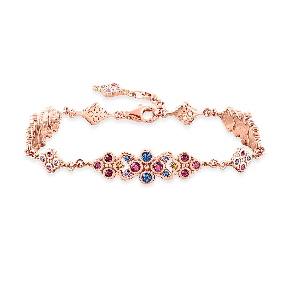 925 Sterling Silver Victorian-Style Link Bracelet | Vintage Royal Jewelry for Women