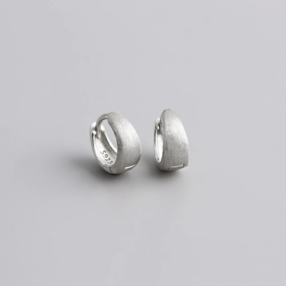 925 Silver Wide Hoop Earrings