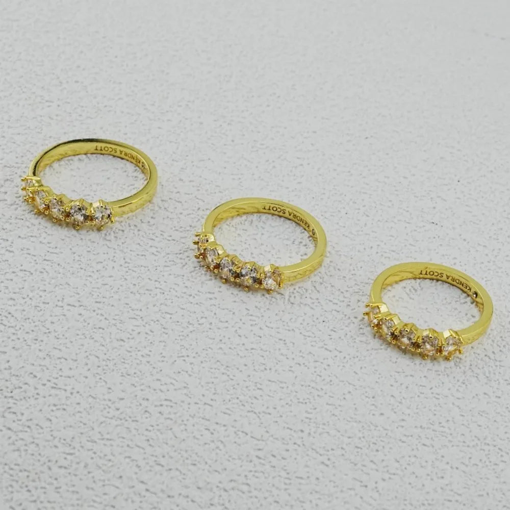 Kendra Scott Cailin Gold Crystal Band Ring in White CZ