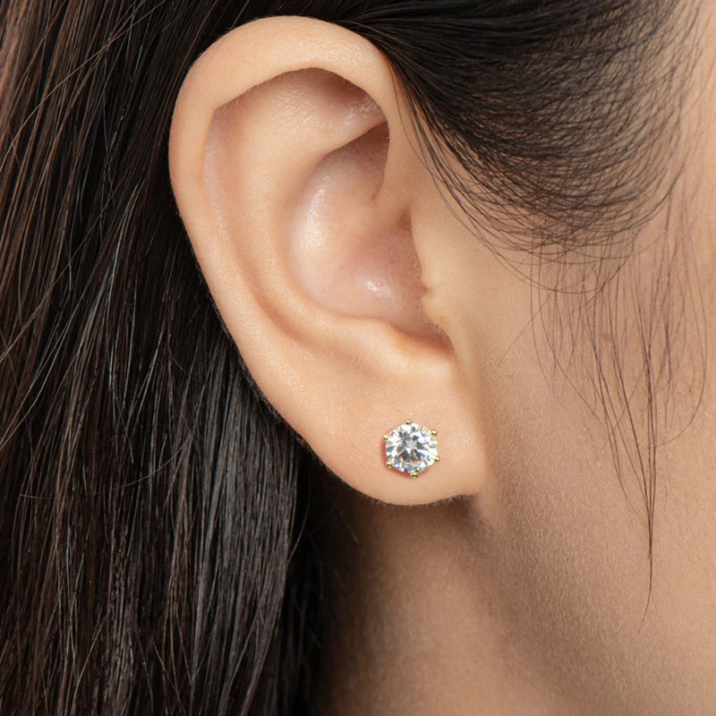 Moissanite 925 Silver Stud Earrings