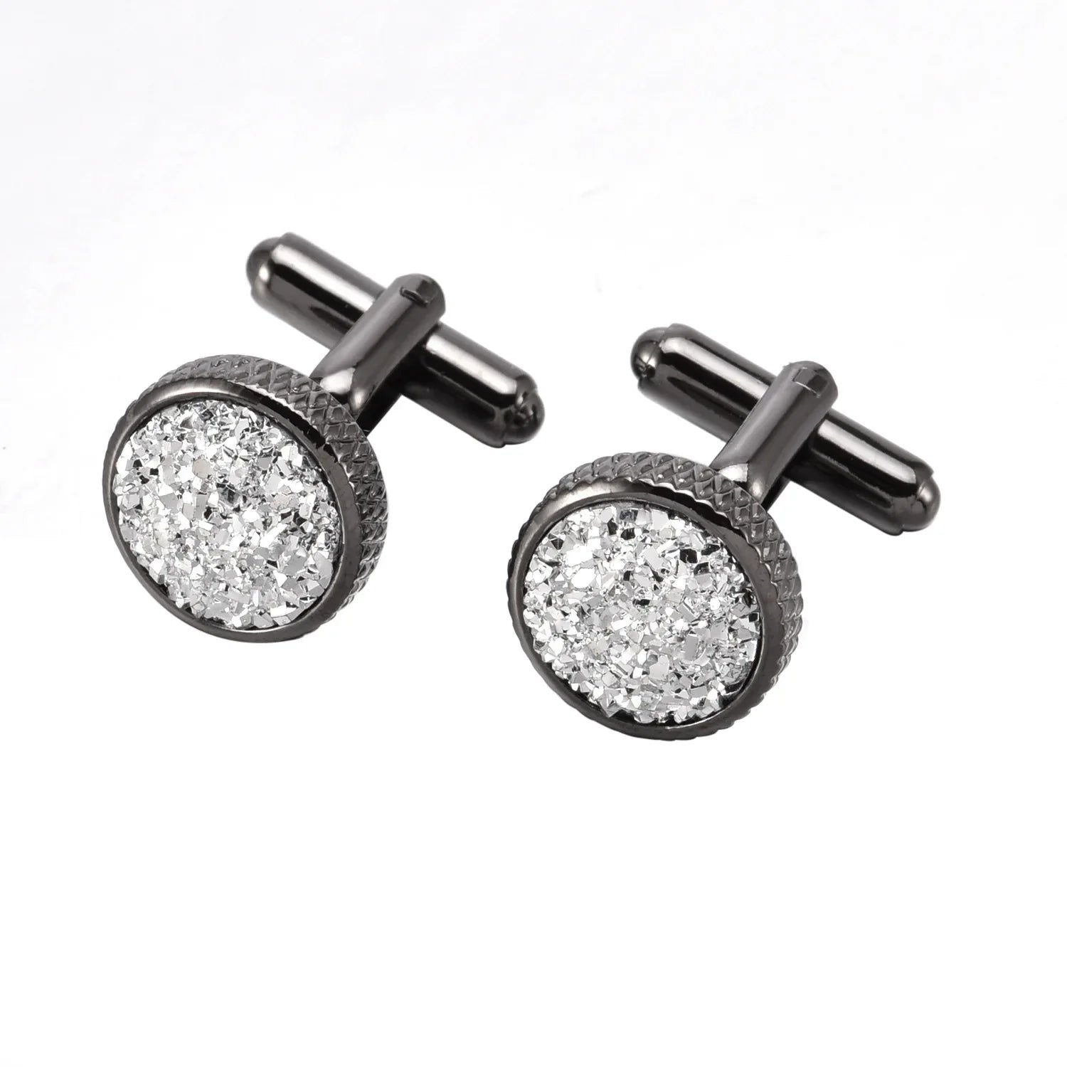 Crystal Round Cufflinks