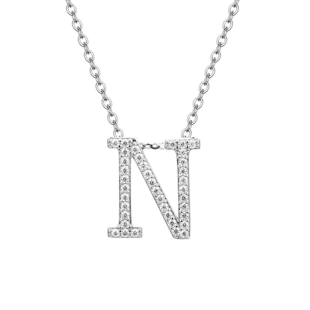 Moissanite Letter Pendant 925