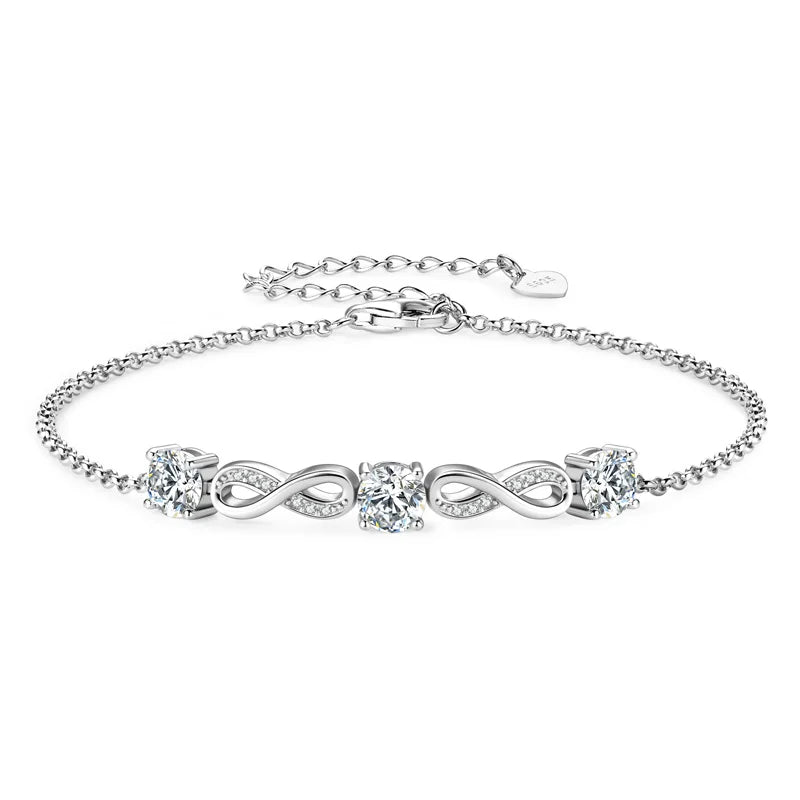 18k Gold Plated Moissanite Infinity Bracelet