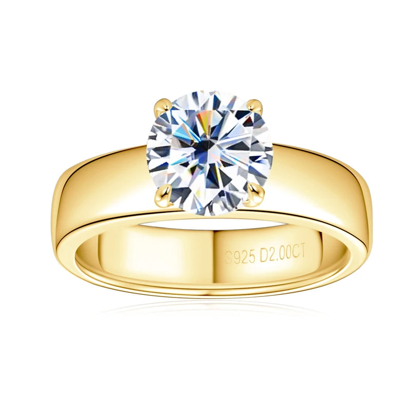 18k Gold Plated Moissanite Wedding Ring