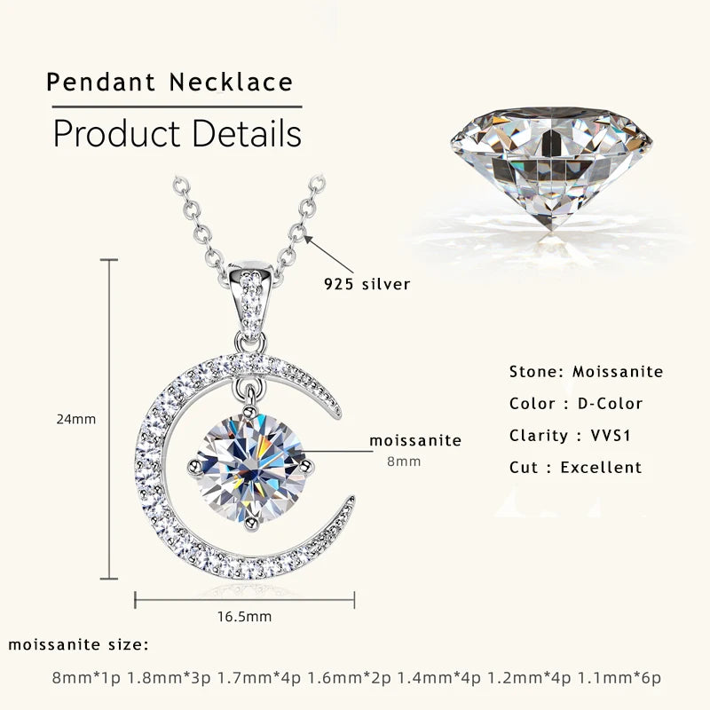 Moonlit Harmony 2CT Moissanite Necklace