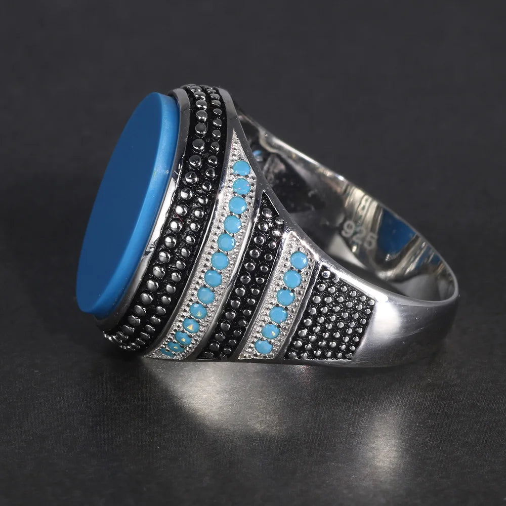 Men's Silver Turquoise Ring
