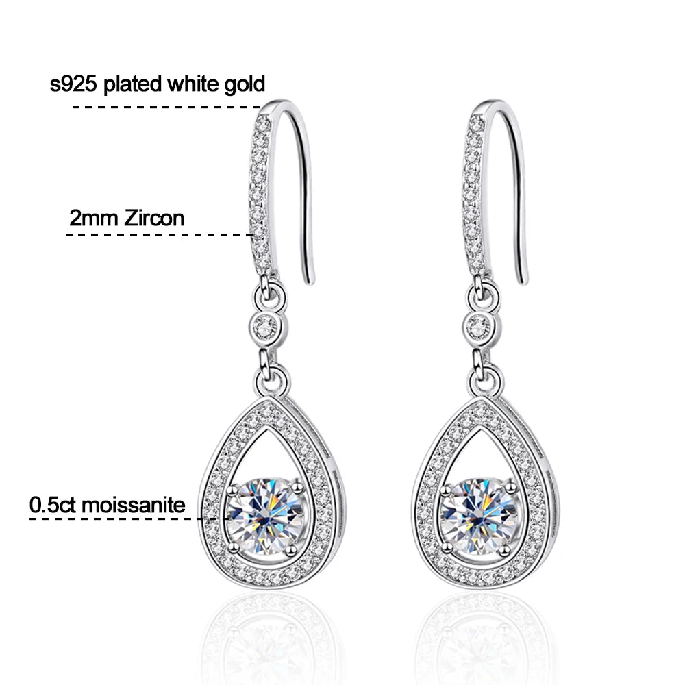 Moissanite Water Drop Earrings