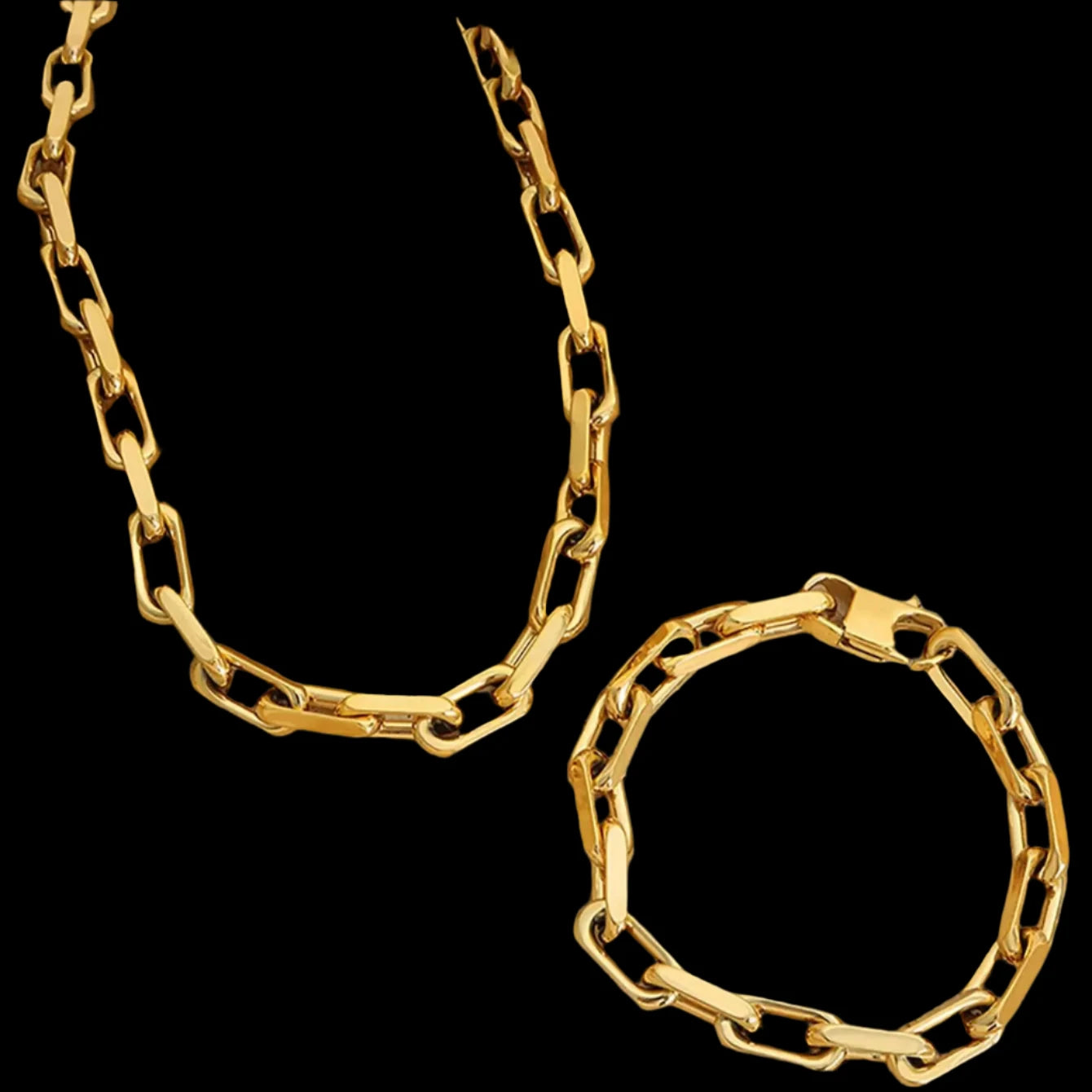 Gold-Plated Luxury Necklace & Bracelet Set
