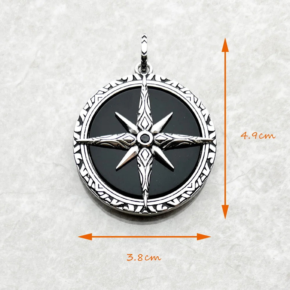 Vintage Silver Compass Pendant