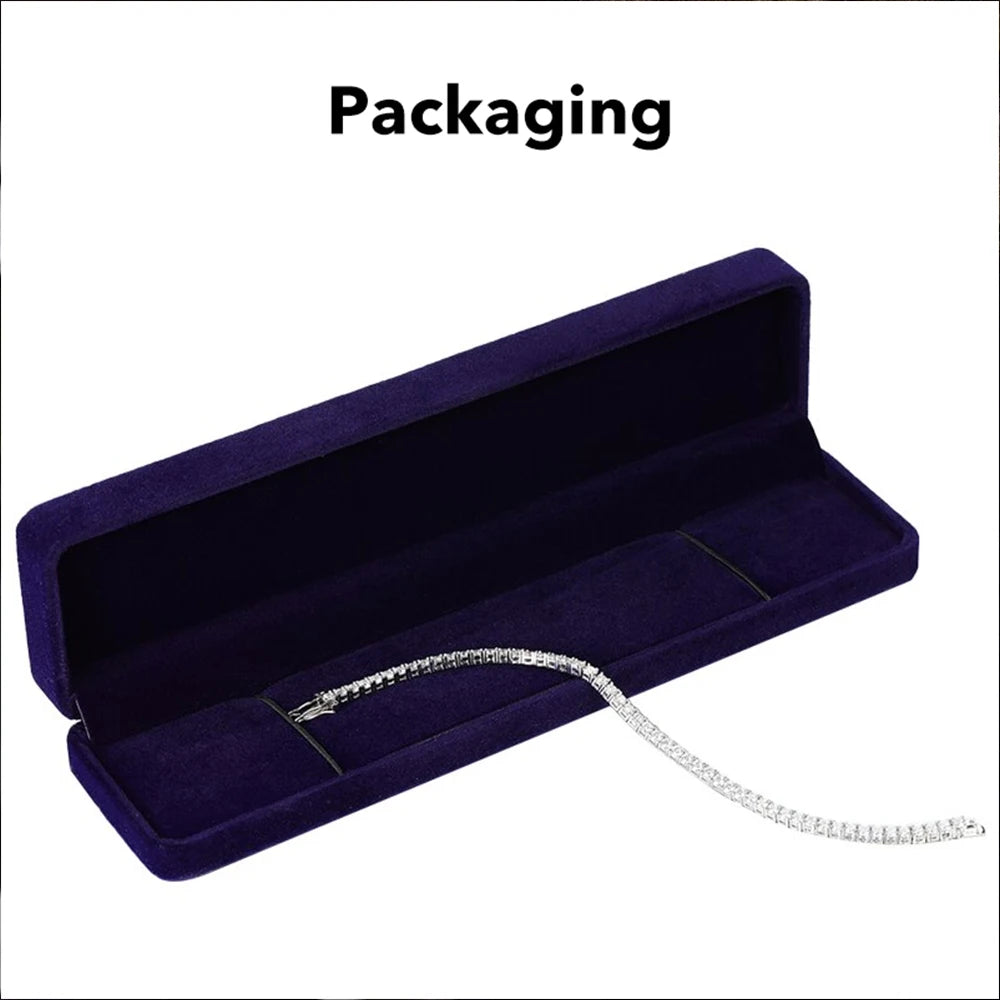 Moissanite Tennis Bracelet D Color VVS1 – 925 Sterling Silver Plated with 18K White Gold, Unisex Waterproof & Fade-Resistant