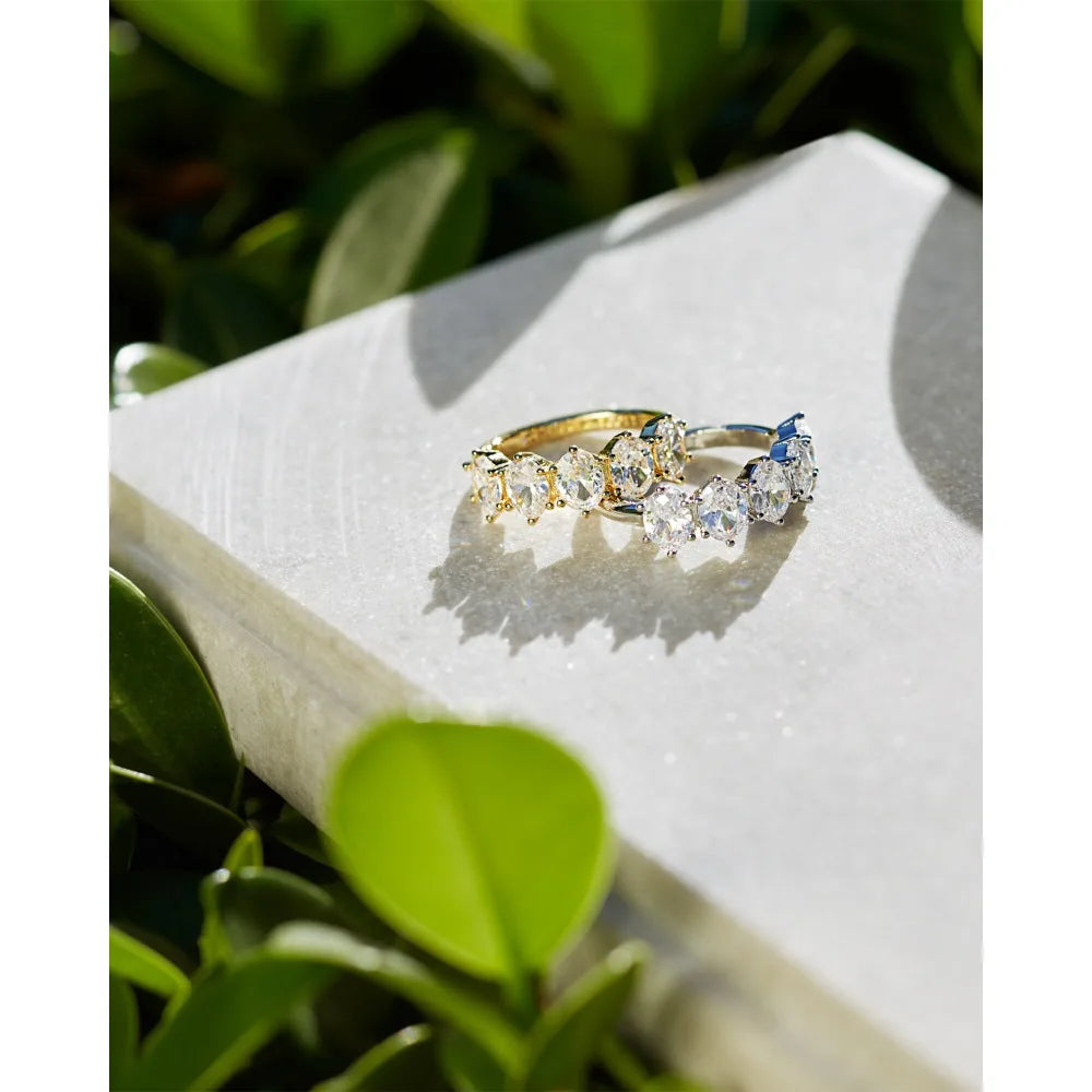 Kendra Scott Cailin Gold Crystal Band Ring in White CZ