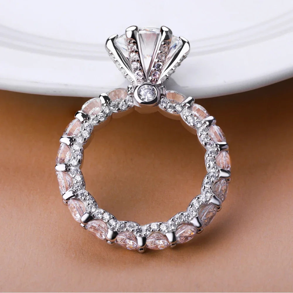 "4CT Moissanite Engagement Ring for Women – GRA Certified, D Color VVS1