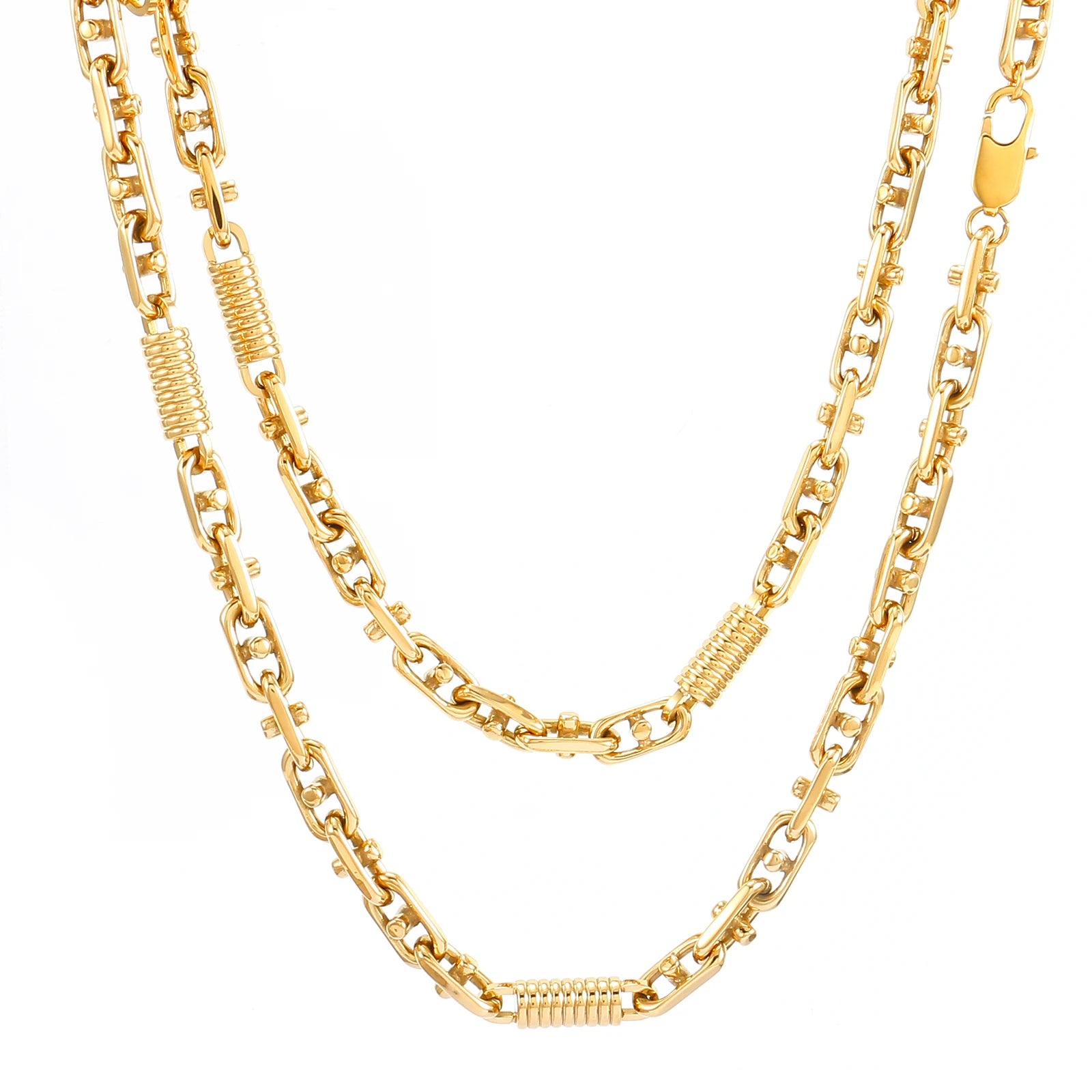 Golden Cuban Link Chain Necklace & Bracelet Set | Luxury Fashion Jewelry