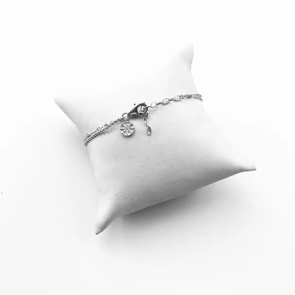 925 Sterling Silver Karma Wheel Wire Chain Bracelet | Unisex Vintage Jewelry Gift