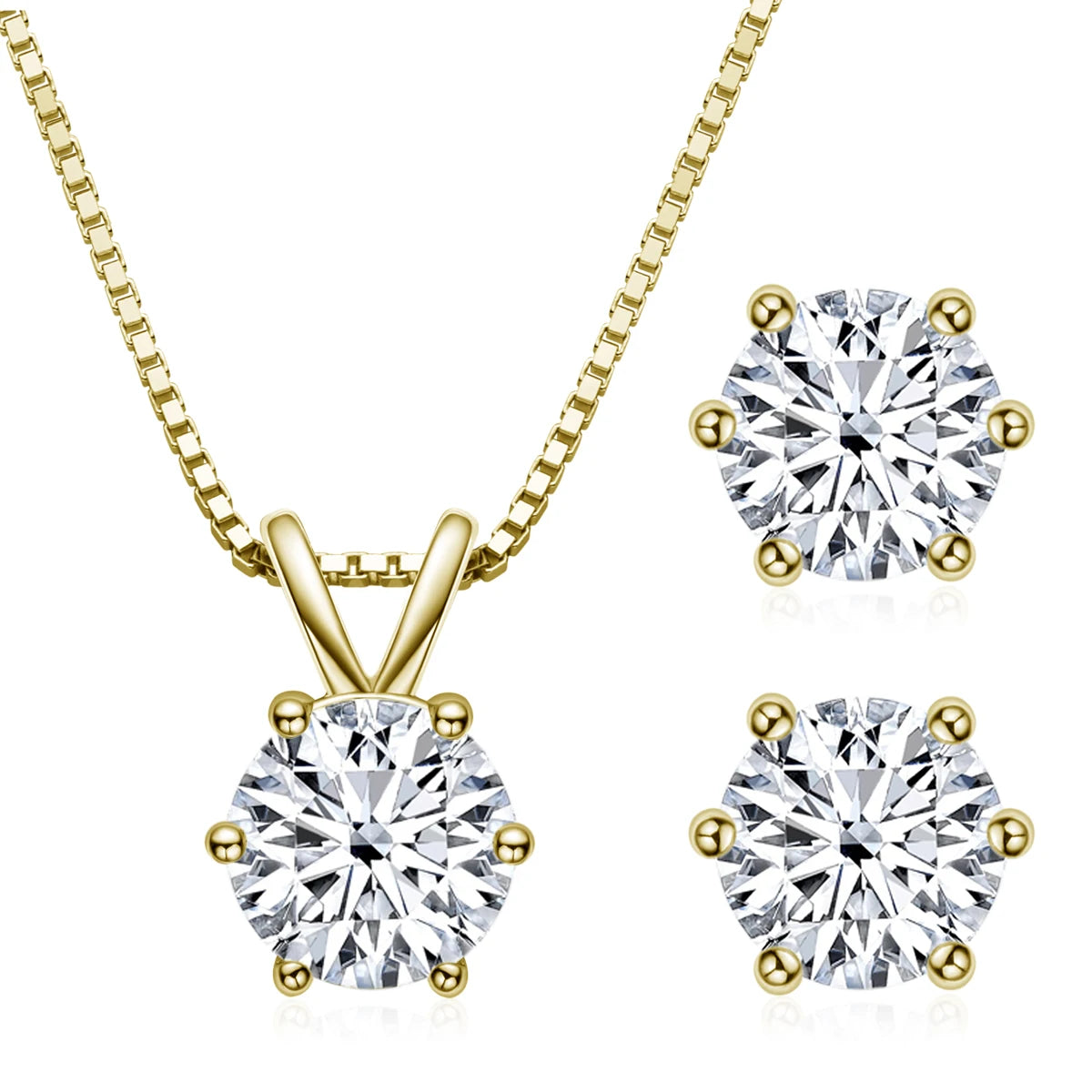 Celestial Dream Duo Moissanite Pendant Necklace & Earrings