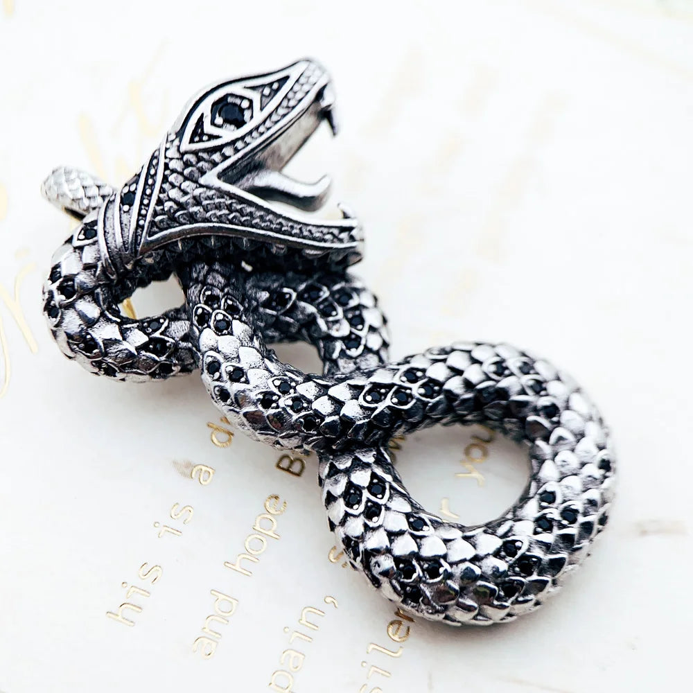 Silver Python Pendant Jewelry
