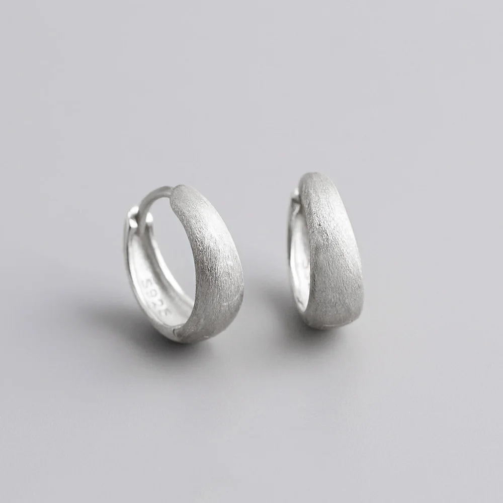 925 Silver Wide Hoop Earrings