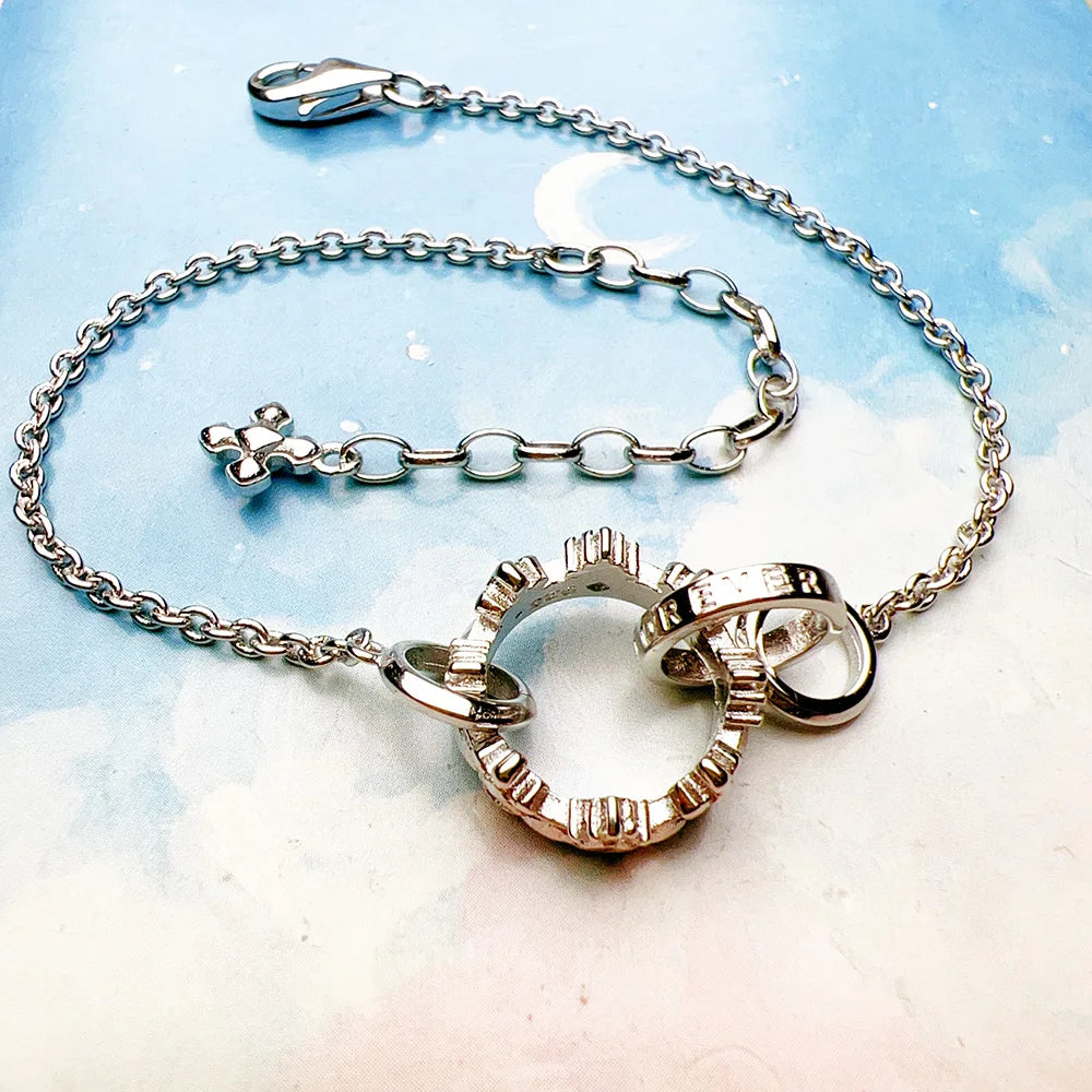 925 Sterling Silver Crown Link Bracelet | Romantic Anniversary Gift for Women