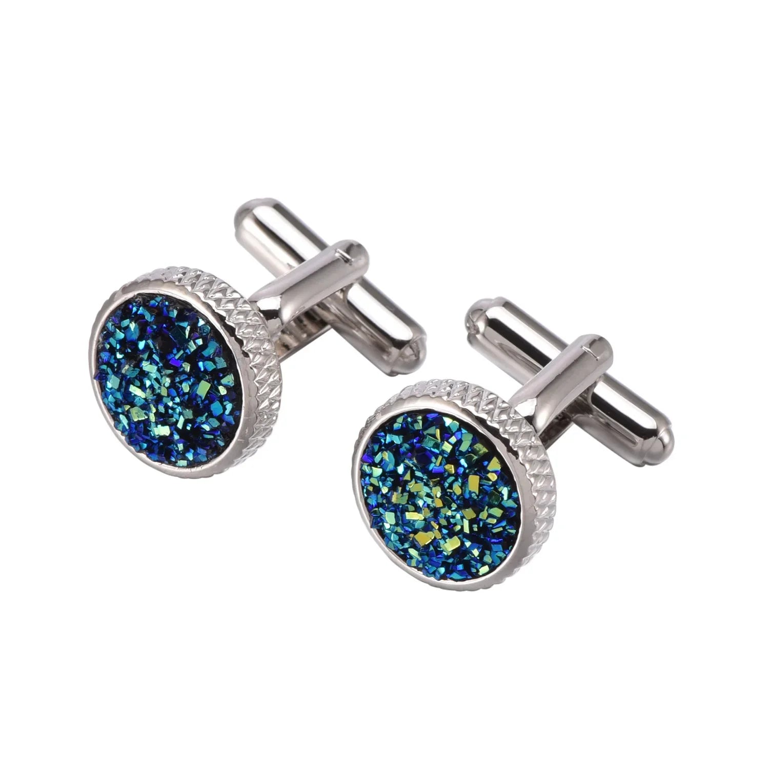 Crystal Round Cufflinks
