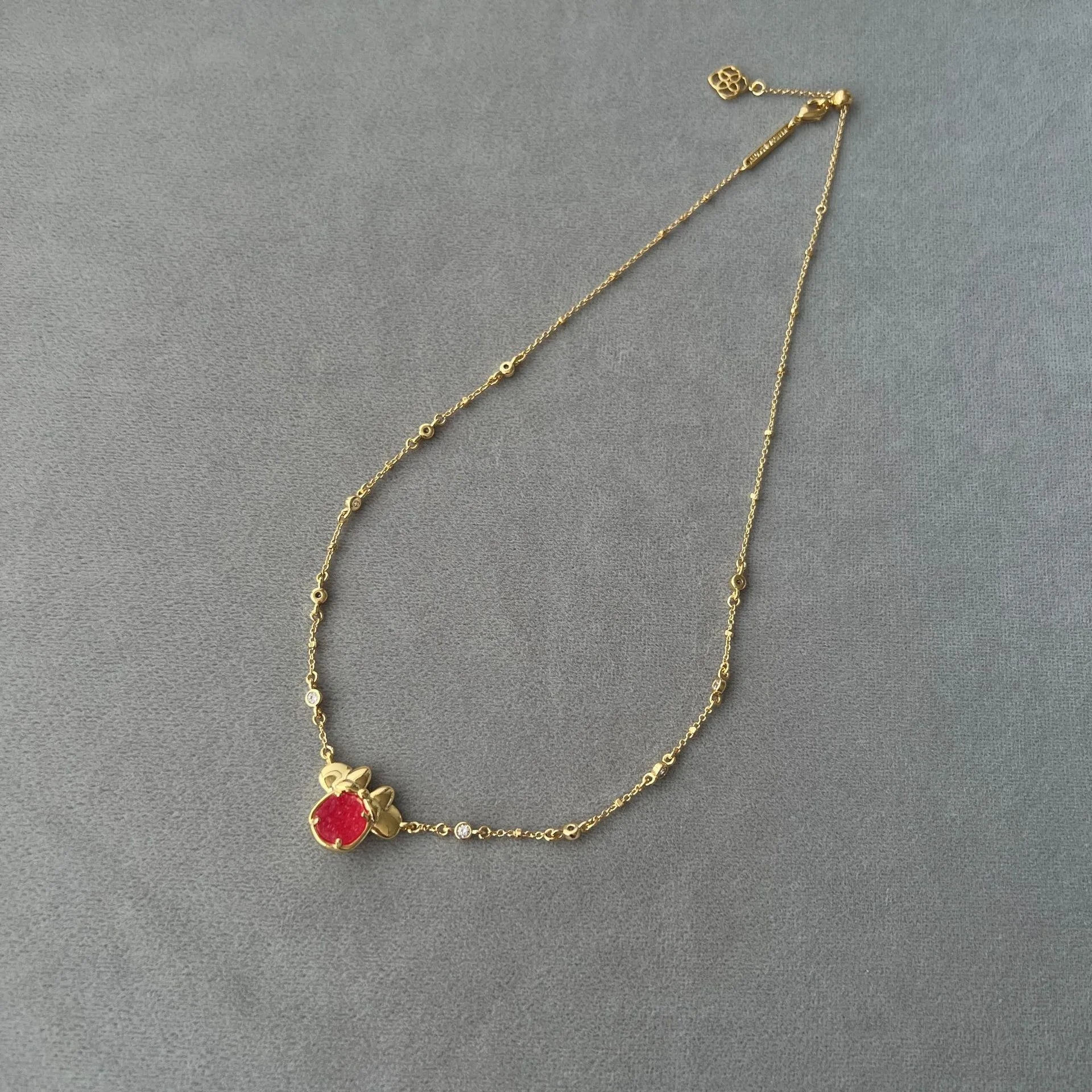 Mickey Mouse and Minnie Pink Crystal Pendant Necklace Kendra Scott