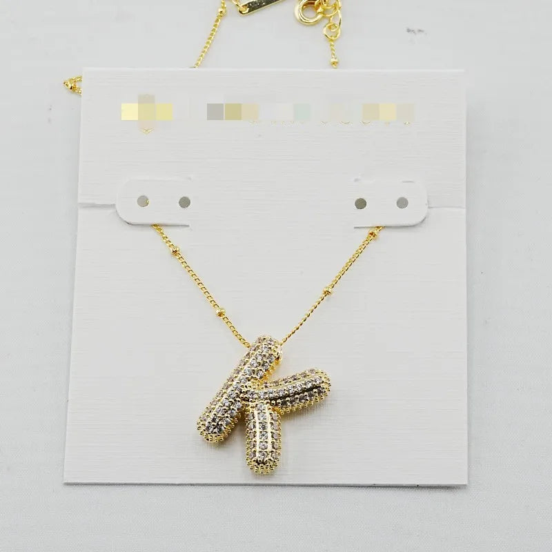 Kendra Scott Gold Initial Letter Necklace – 26 Zircon Alphabet Pendants