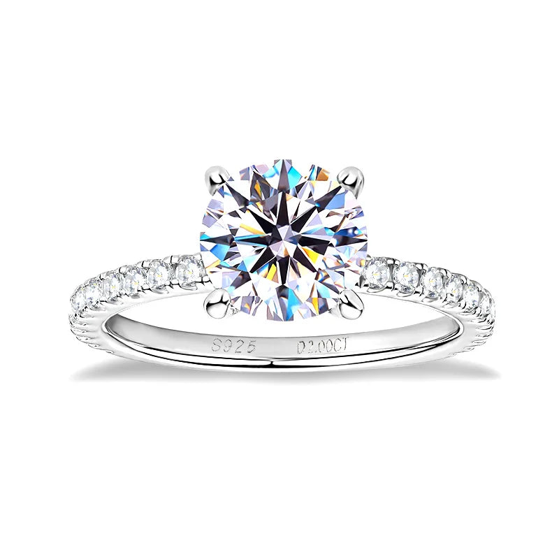 Eternity band Round Cut VVS1 D Color Moissanite Wedding Ring for Women