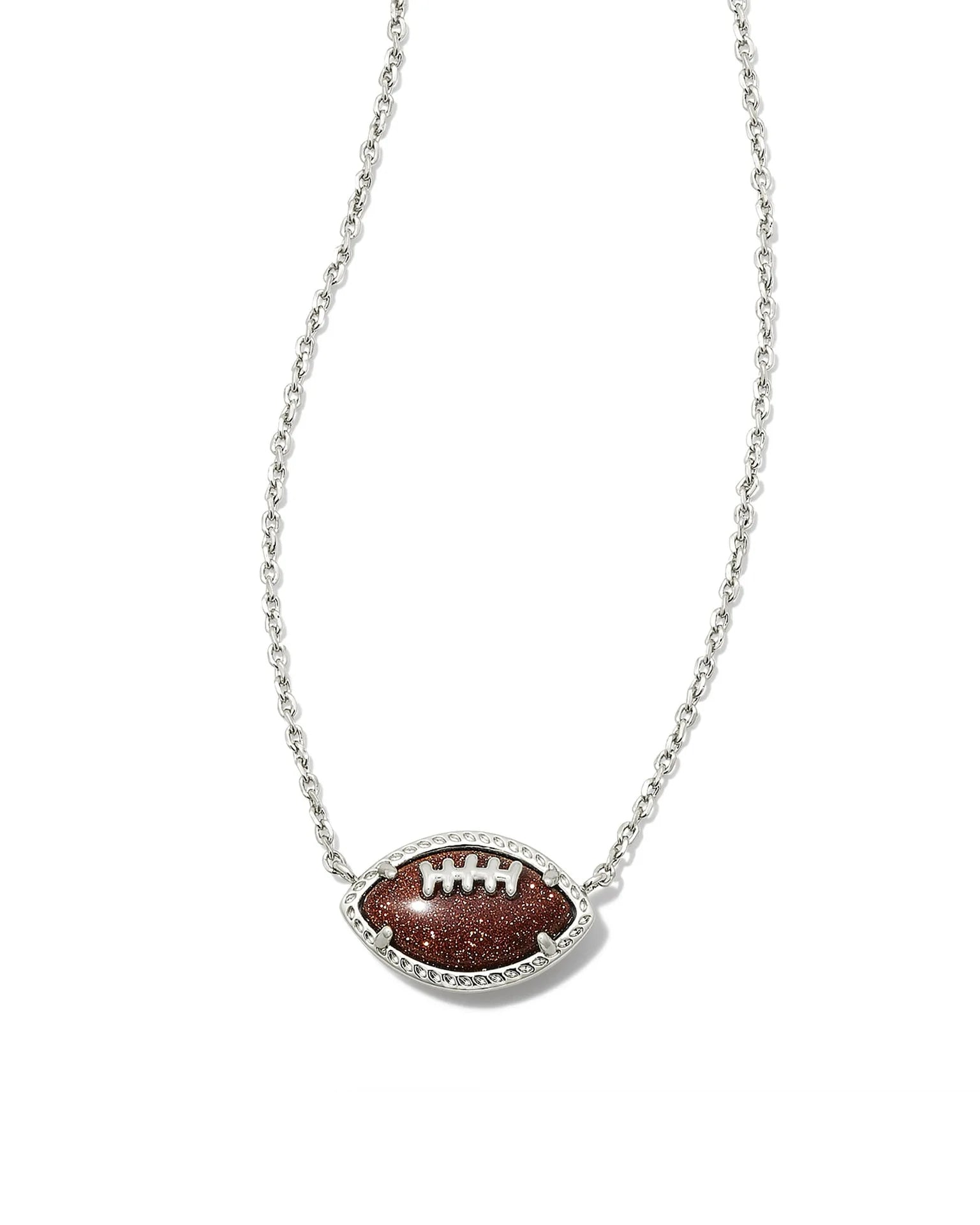 Kendra Scott Football Gold Short Pendant Necklace Goldstone