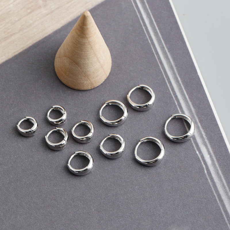 925 Silver Wide Hoop Earrings