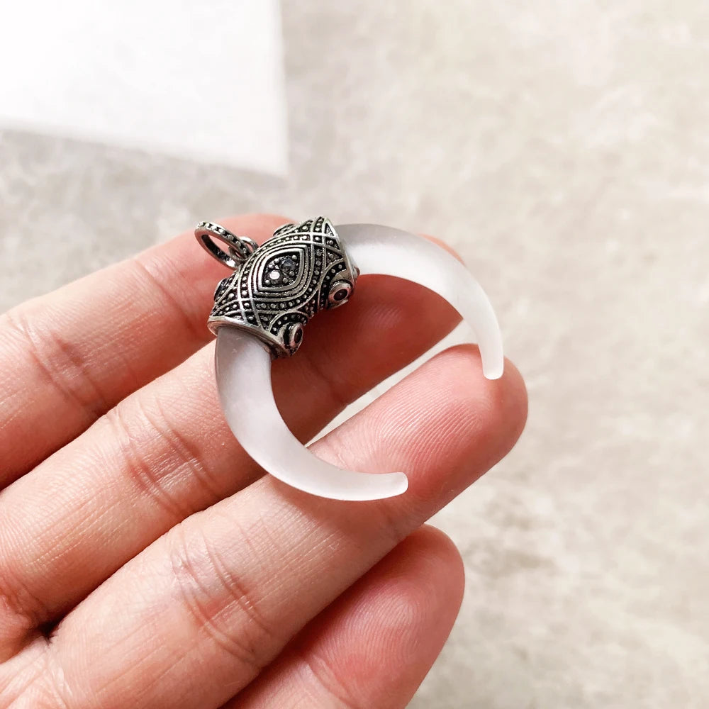 Tiger Tooth Silver Pendant