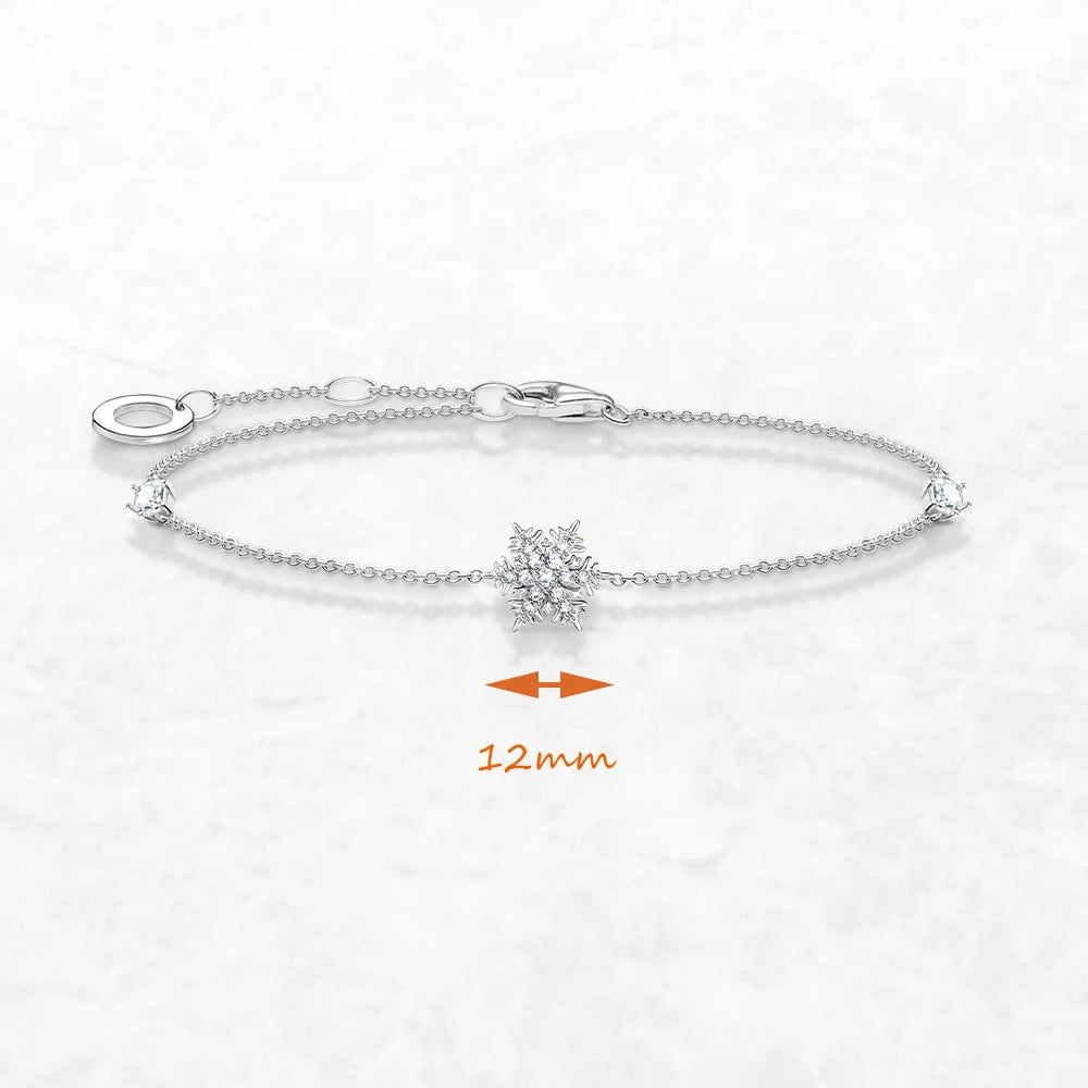 925 Sterling Silver Snowflake Bracelet | Winter-Inspired Jewelry Gift for Women
