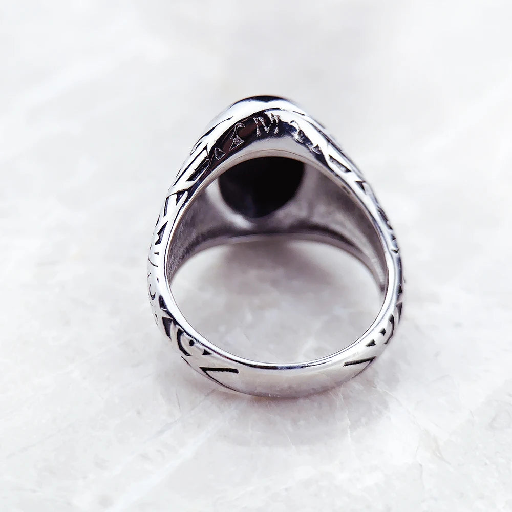 Vintage Black Oval Signet Ring