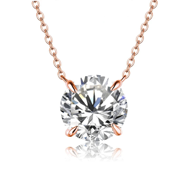 1CT Round Moissanite Pendant Necklace