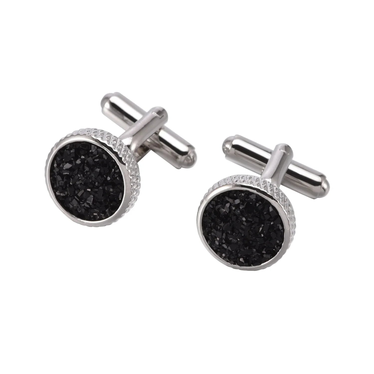 Crystal Round Cufflinks