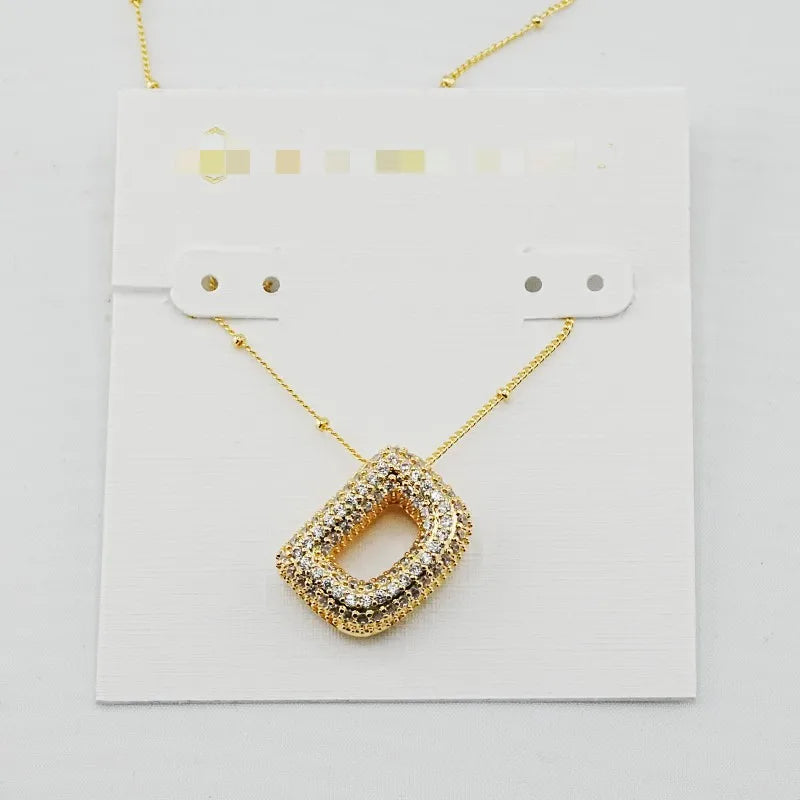 Kendra Scott Gold Initial Letter Necklace – 26 Zircon Alphabet Pendants