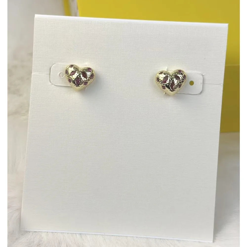 Kendra Scott Holland Gold Heart Short Pendant Necklace Pink Crystal