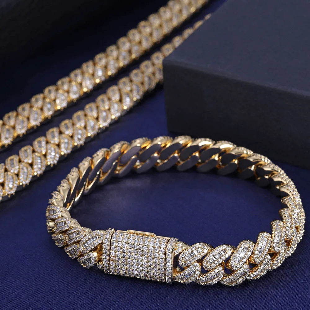 12MM Cuban Link Bling Bracelet