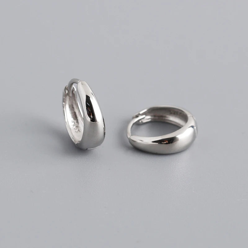 925 Silver Wide Hoop Earrings