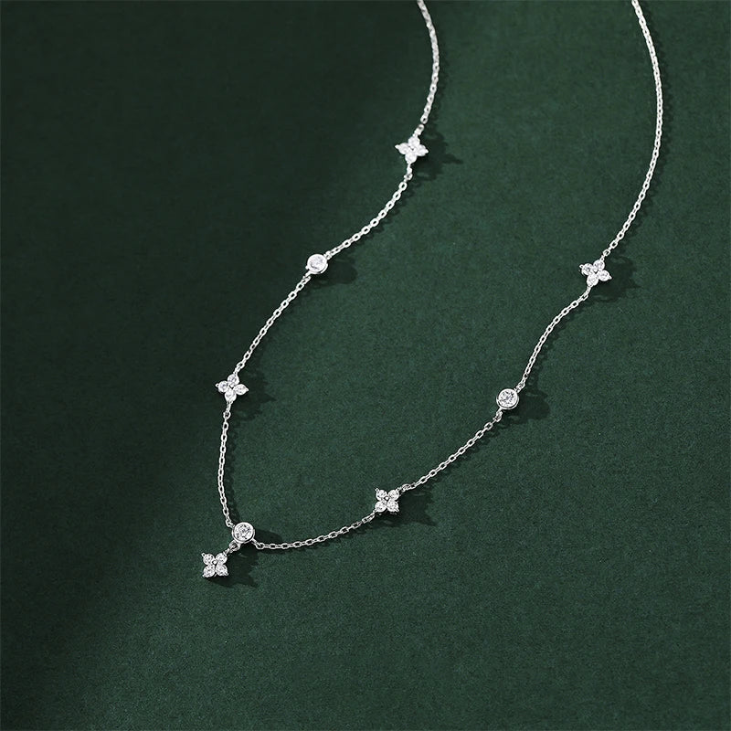 Moissanite Flower Necklace