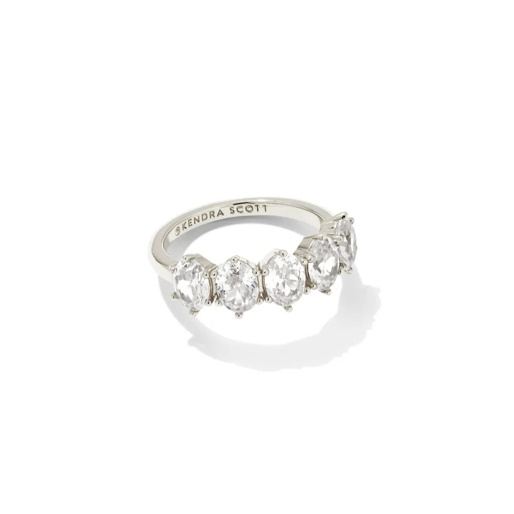 Kendra Scott Cailin Gold Crystal Band Ring in White CZ