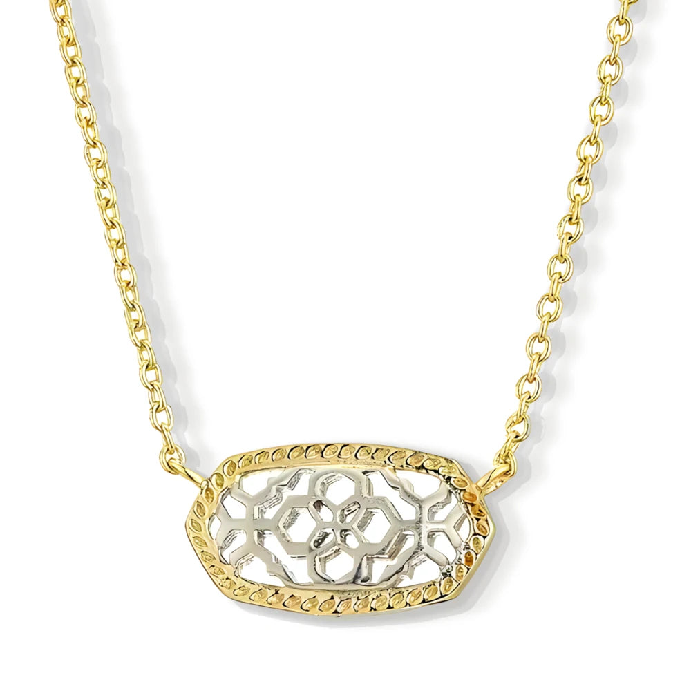 Kendra Scott Double Chain Elisa Pink Drusy Crystal Butterfly Pendant Necklace