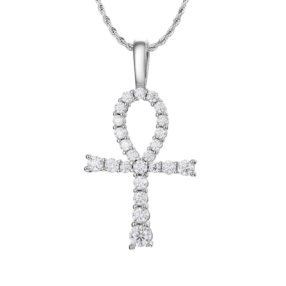 Moissanite Cross Pendant Necklace