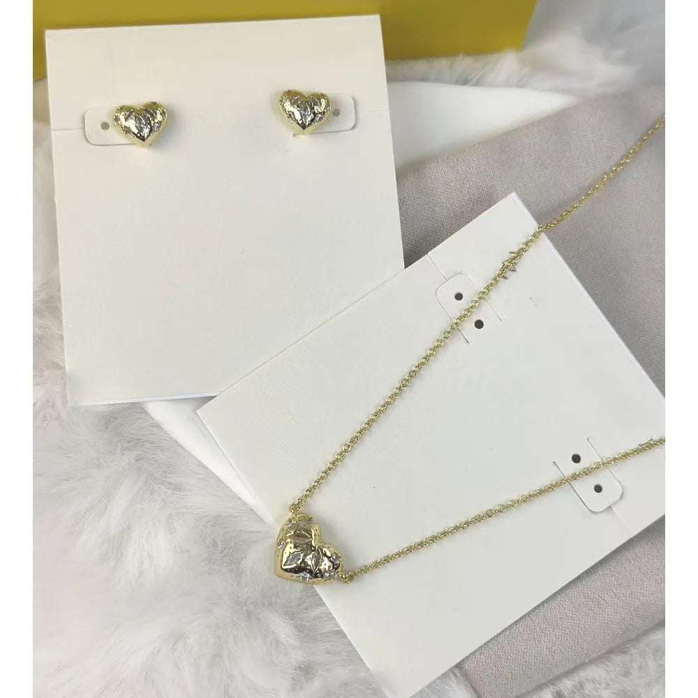 Kendra Scott Holland Gold Heart Short Pendant Necklace Pink Crystal