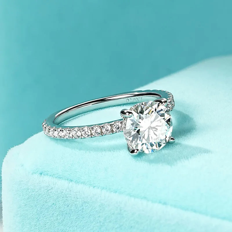 Eternity band Round Cut VVS1 D Color Moissanite Wedding Ring for Women