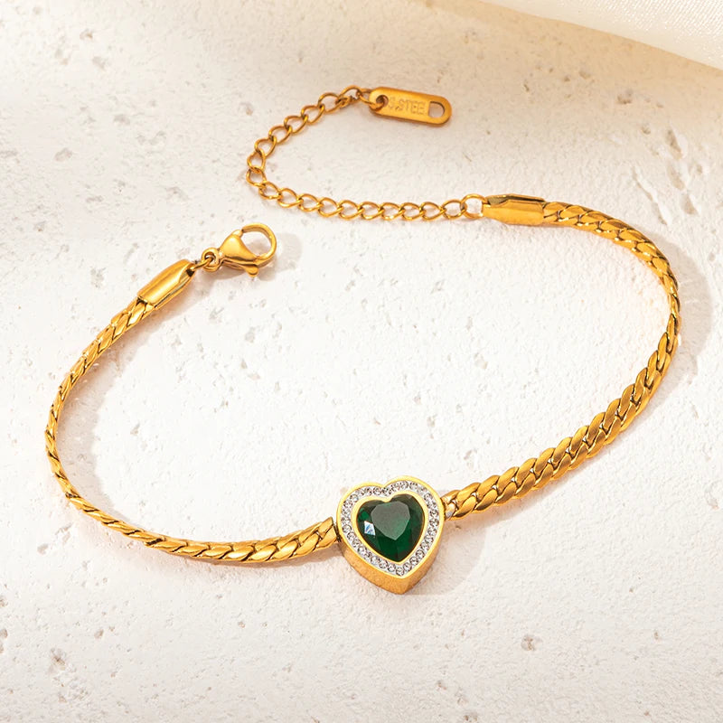 Green Heart Jewelry Set
