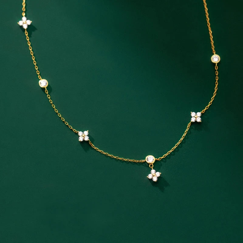 Moissanite Flower Necklace