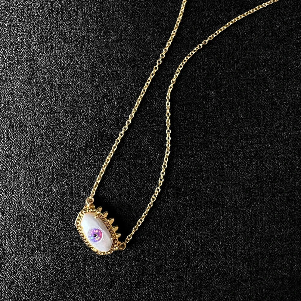 Evil Eye Pendant Necklace – Ivory Mother of Pearl Gold-Plated Kendra Scott