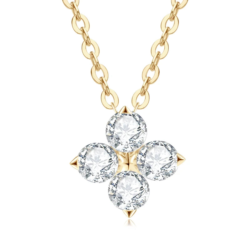 Moissanite Flower Necklace