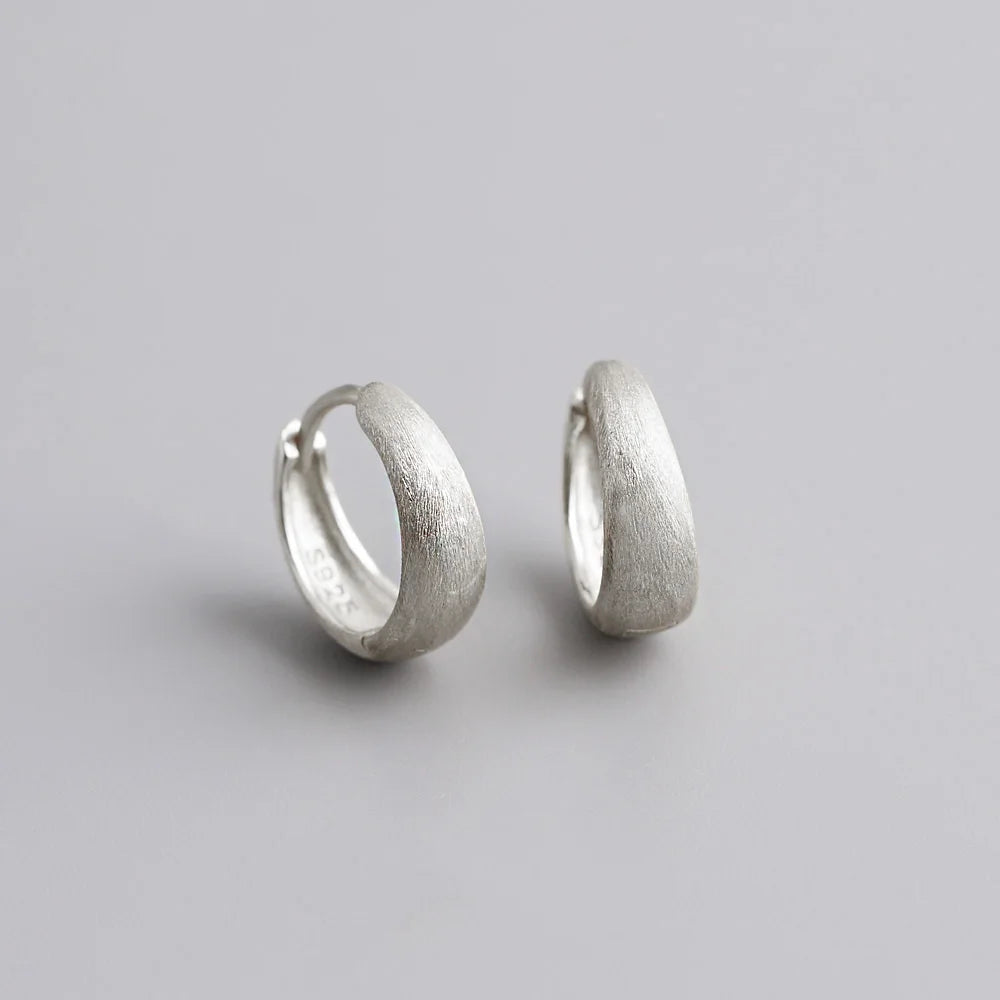 925 Silver Wide Hoop Earrings