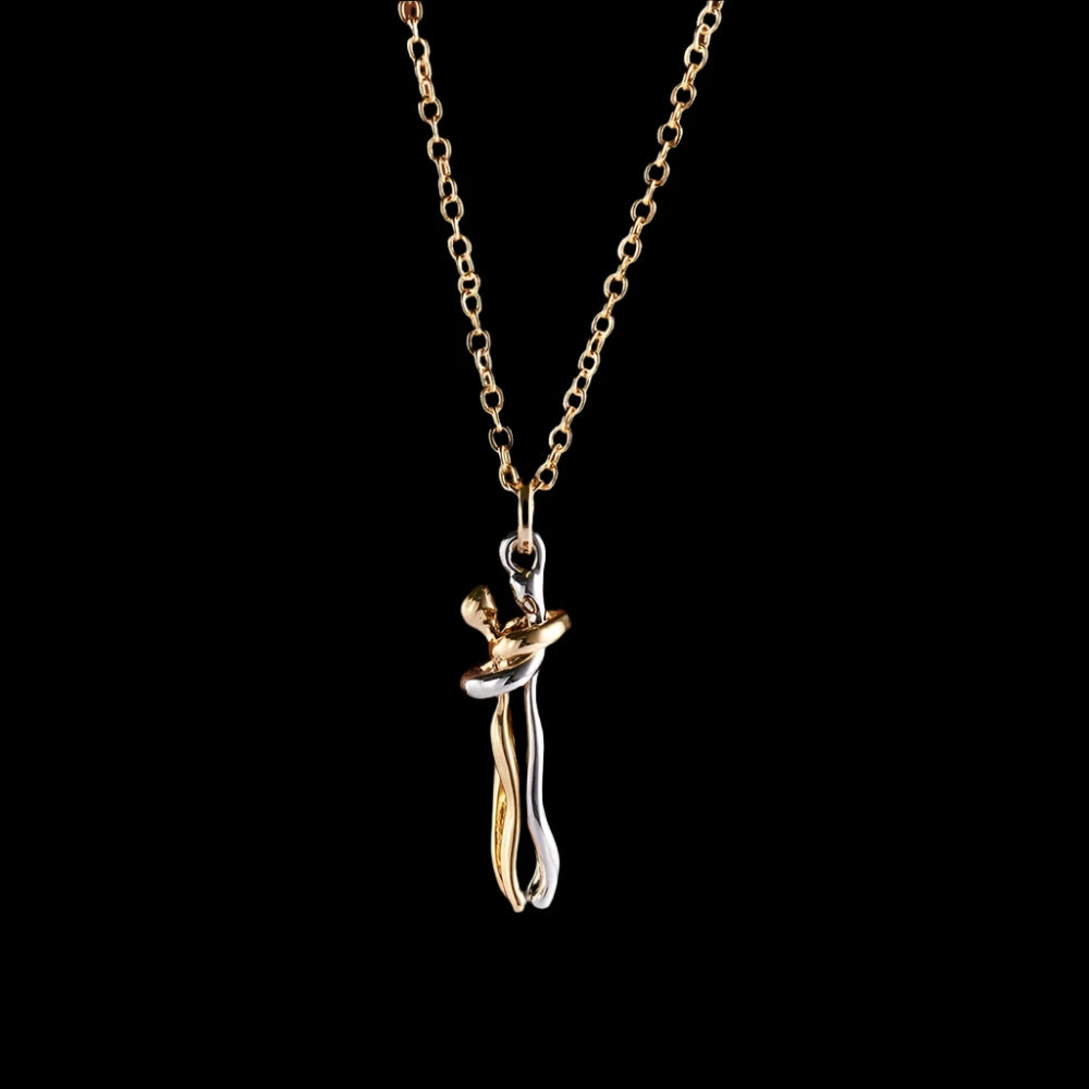Fashion Hugging Necklace Jewelry Choker Hug Pendant Chain Men Necklaces For Lover Women Couple Men Lady Female Male Gift